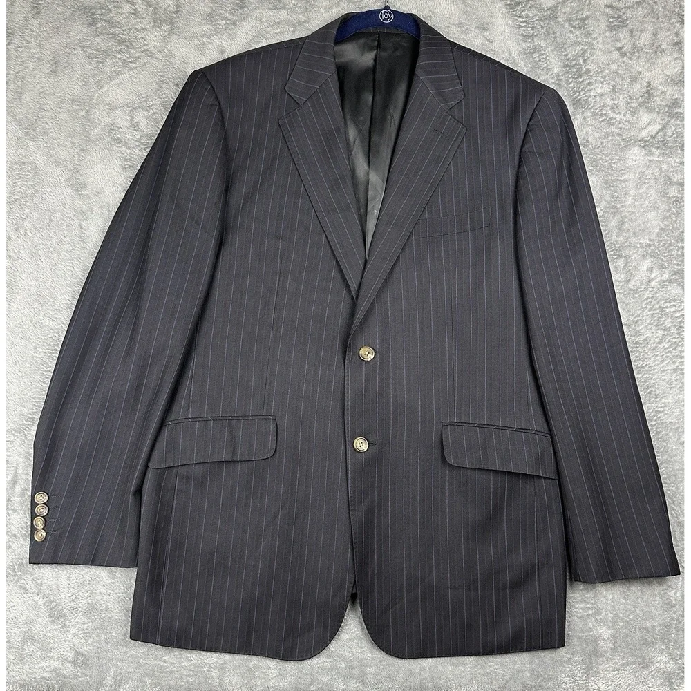 Giorgio Armani Blazer Mens 42R US Wool Blend‎ Sport Coat Pinstripe Jacket Luxury